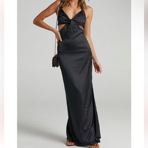 Cute Black Cut-Out Showpo Maxi Dress